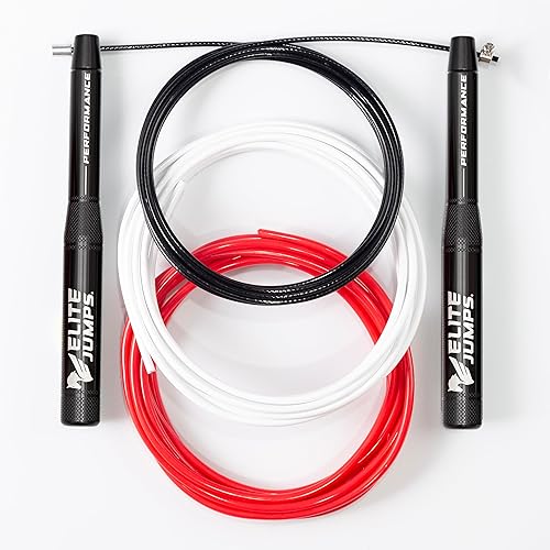 Paquete de cuerda de salto de velocidad  3 cables para interiores, exteriores y trucos  Fabricado en Estados Unidos  Cuerda de saltar de alta