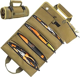 Tool Bag, Tool Roll Up Bag, Heavy Duty Tool Organizer for Men Women, Portable Roll Up Tool Bag for Mechanic, Electrician & Hobbyist