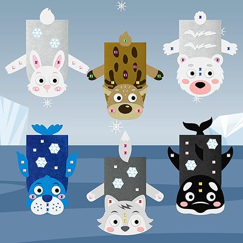 Vista 122 de WATINC Kit de 6 piezas de fabricación de marionetas de mano, calcetines de fieltro para manualidades, juguetes creativos de bricolaje para hacer tus