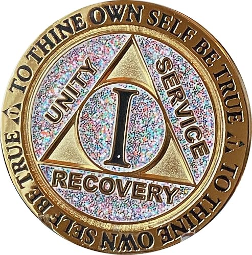 1 año AA Medallion Reflex Cumpleaños Funfetti Plata Glitter Gold Plated Color Chip