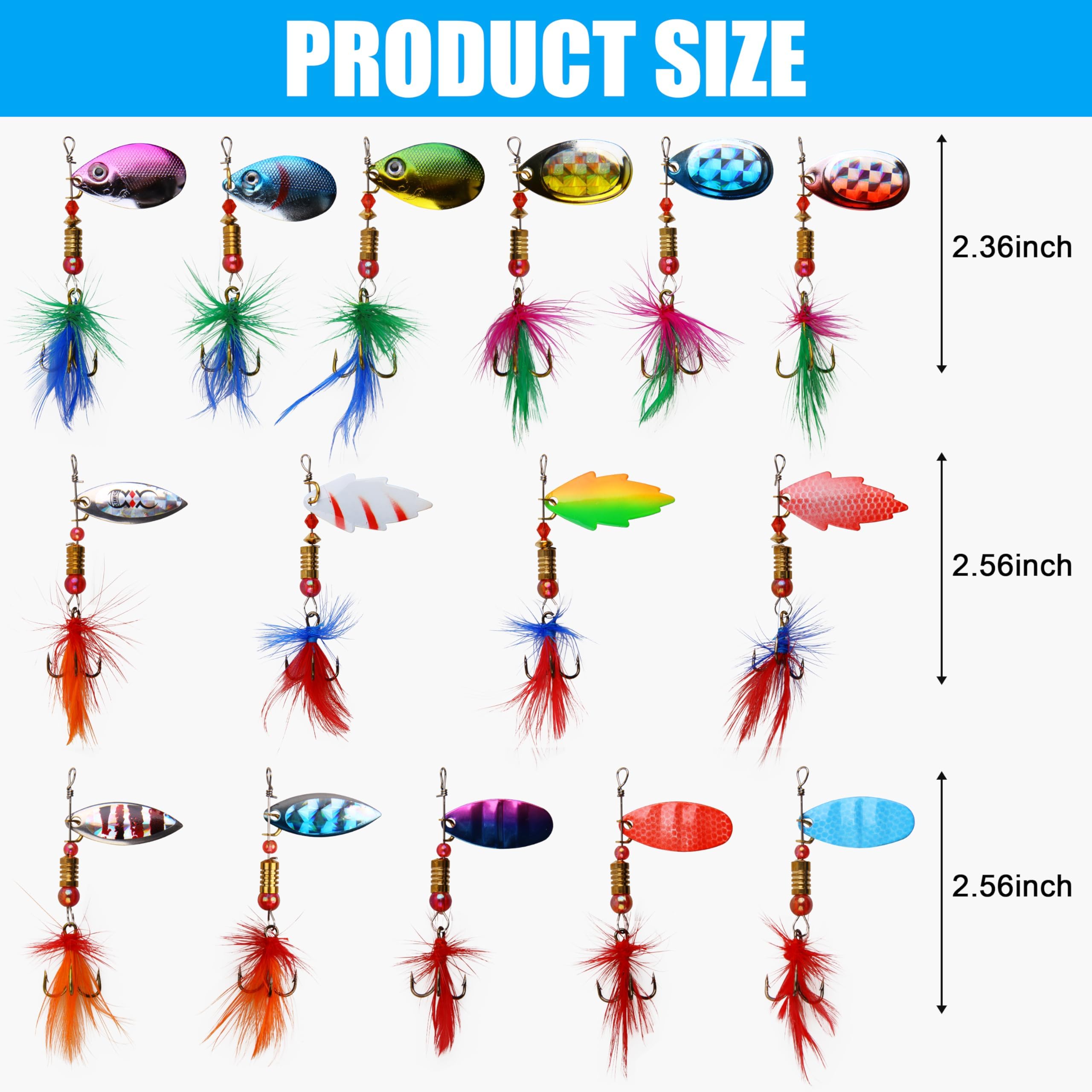 20 Pezzi Cucchiaini da Pesca Esche Artificiali Spinning per