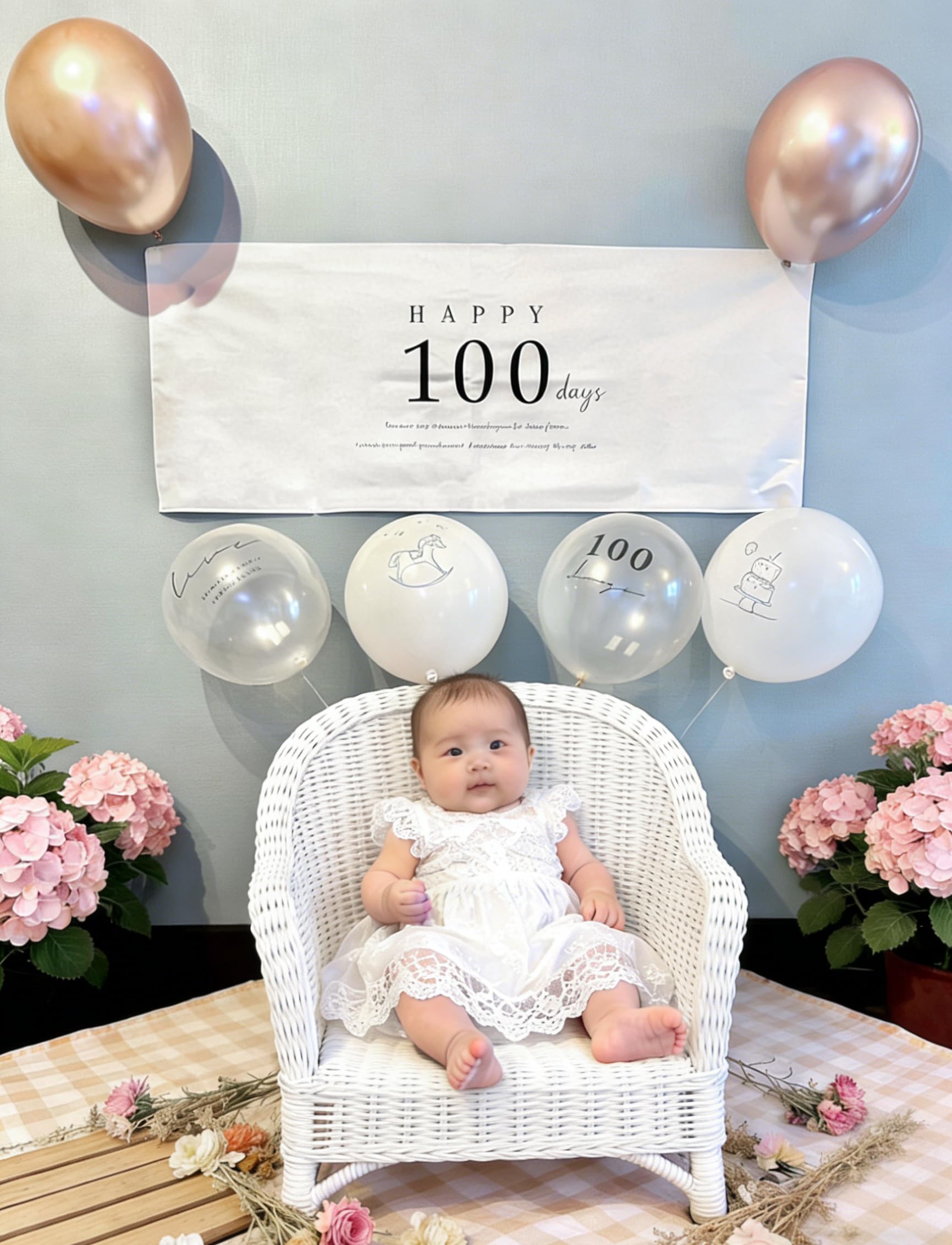 コメント専用ページhappy100days✧‧˚ Amazon.co.jp: 100日記念 飾り付けセット 9点セット happy100days 100