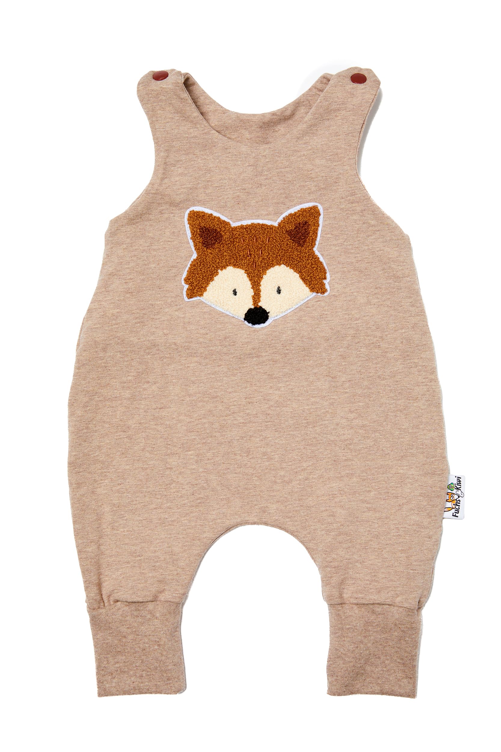 Fuchs & Kiwi Baby Strampler Romper mit Patch – Baby Einteiler Outfit für Jungen & Mädchen – Öko-Tex Baumwolle – Handmade in Berlin – Baby Erstausstattung