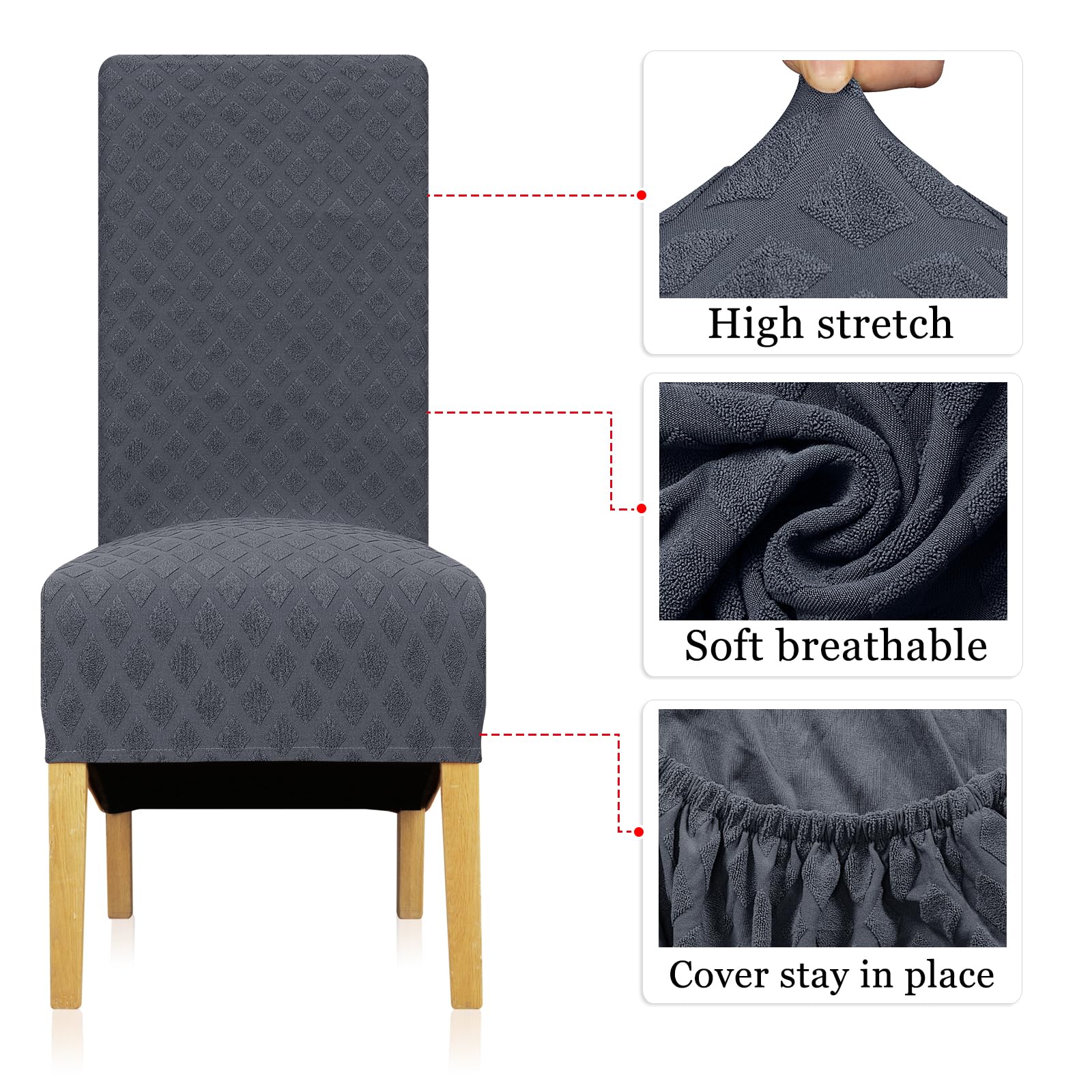 Leorate Hight Back Dining Chair Covers - Image 3