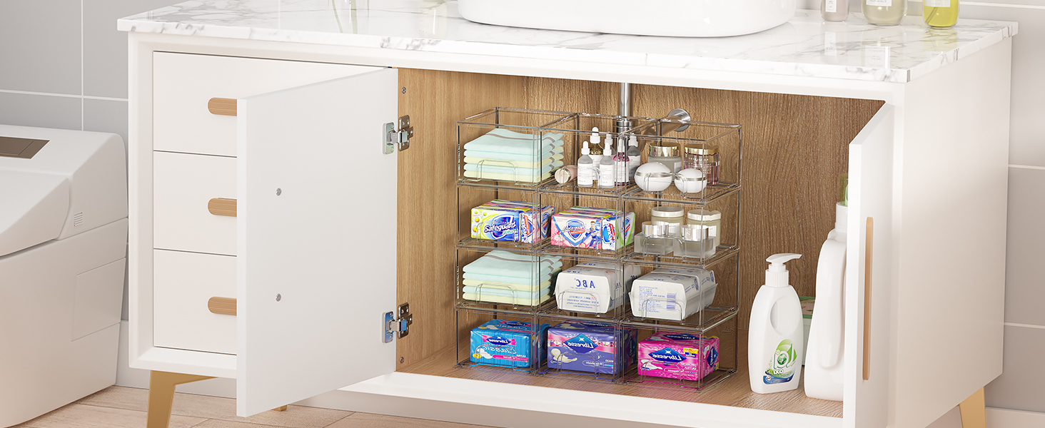 Madesmart Mini-Schubladenorganizer Mit 2 Fächern - Weiches Innenfutter, Rutschfeste Gummifüße, BPA-frei, Weiß