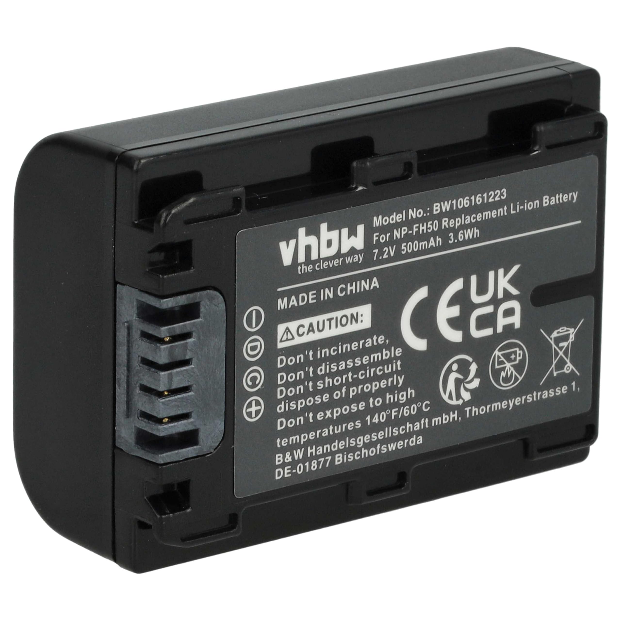 Vhbw Micro-USB Oplaadkabel En Lader - Geschikt Voor Sony Handycam DCR-SR36, SR36E, SR37(E), SR38(E), SR40, SR40E, SR50 - 40 Cm - Zwart - Hoogwaardige Compatibele Accessoire