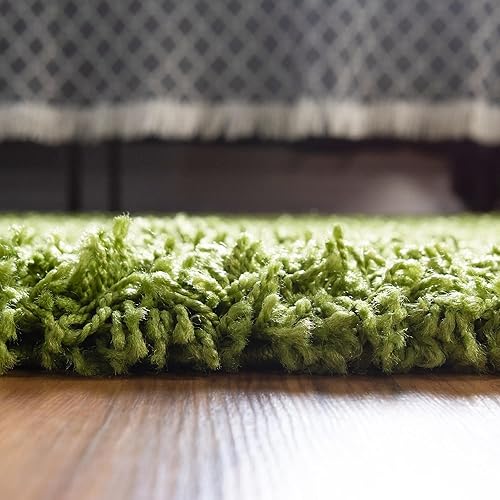 Miniatura 13 de Unique Loom Colección Solid Shag - Alfombra de área (8 pies x 10 pies, ovalada, color verde hierba)