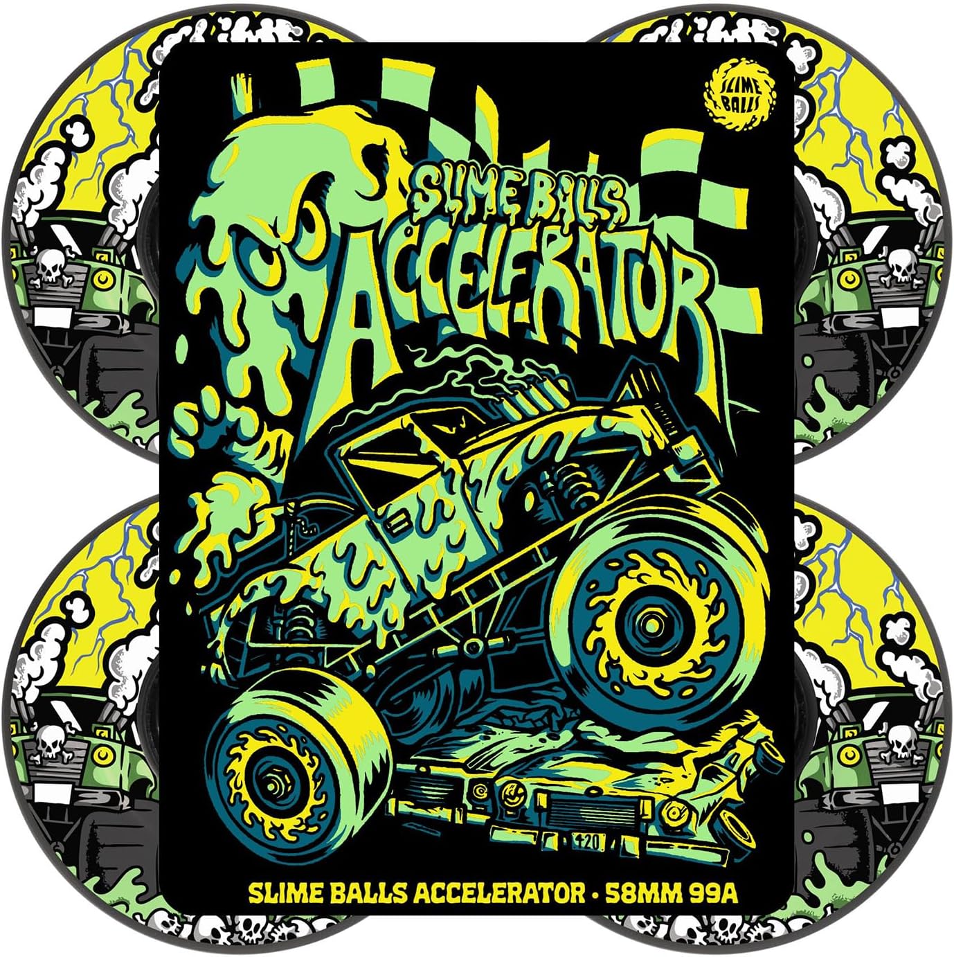 58mm Accelerator Vomit Mini 99a Slime Balls Skateboard Wheels