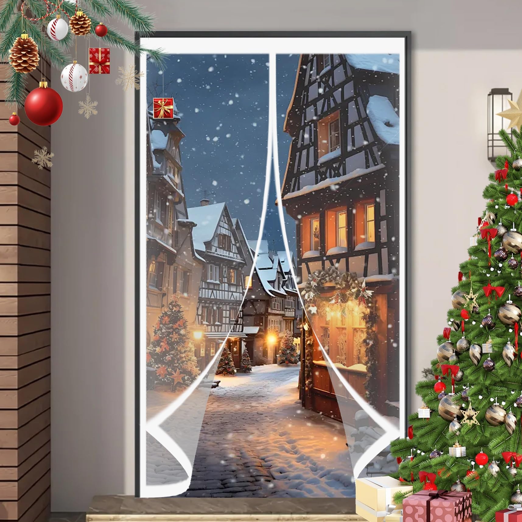 Türvorhang Kälteschutz 270 x 120 cm Winddichter Thermisch Winter, Wasserdicht Schalldämmender, Wärmeisolierte Thermovorhang für Balkon Terrassen Kellertür, A