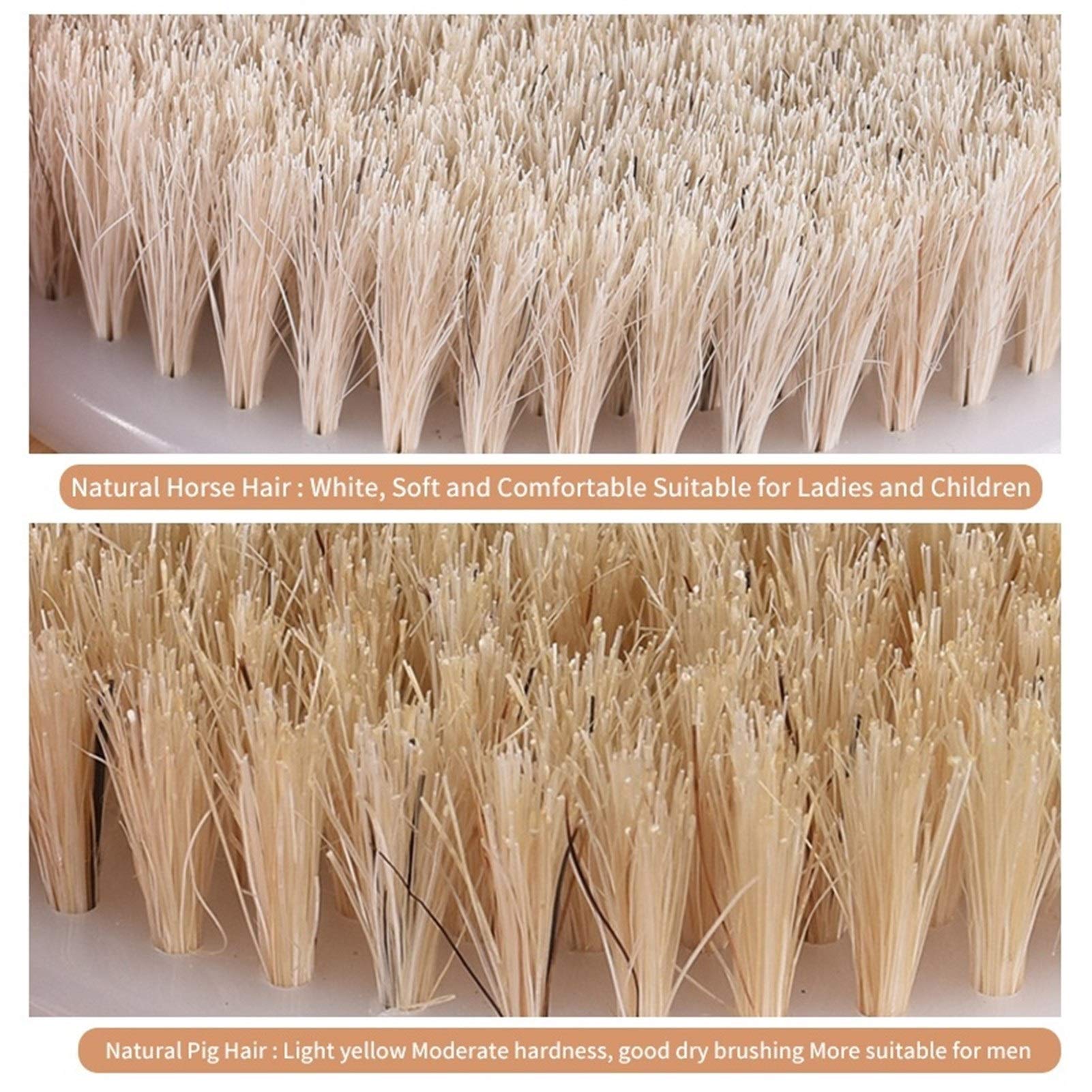 Spazzole da bagno - Spazzola esfoliante naturale con setole di cavallo Spazzola da bagno con setole di maiale Massaggio in legno Spazzola asciutta per bagni Set di spazzole da bagno Spazzola per ca