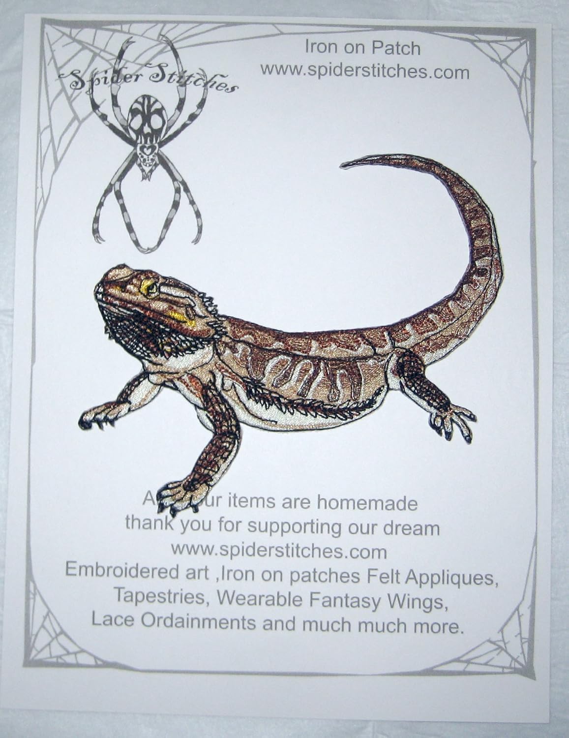 Epic Bearded Dragon Lizard Iron on Patch