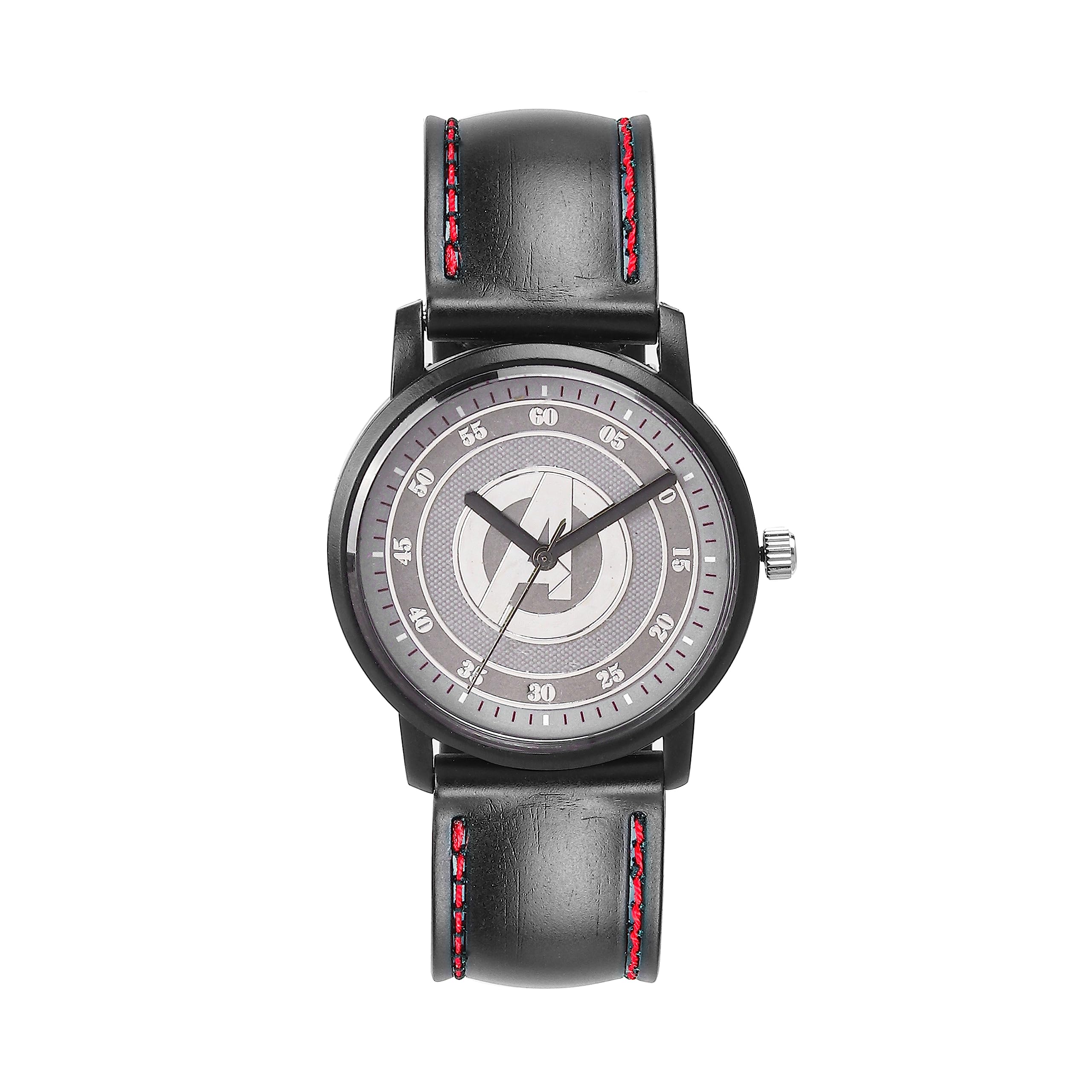 Marvel Captain America Leather Pattern Strap Analog Wrist Watch for Men (Black) | AZ355 (B0C7ZTF5P2) Amazon Price History, Amazon Price Tracker