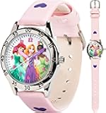 Disney Princess Time Teacher Watch for Kids – Easy Analog Time Learning, Colorful Princess Design, Adjustable Strap