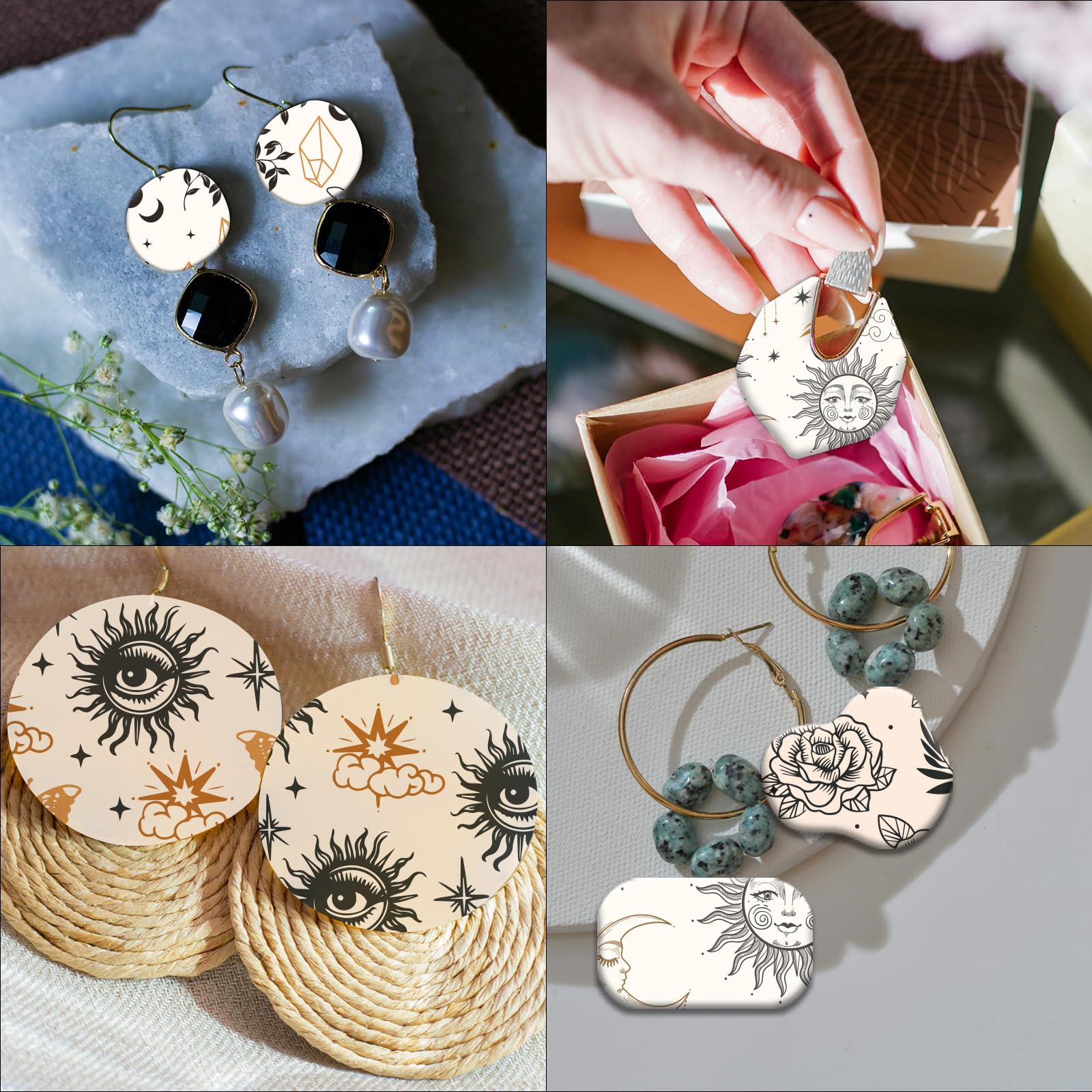 Papier Transfert OLYCRAFT 24 Pièces 4 Modèles 24 Papiers De Transfert Pour Pâte Polymère - Motifs Fleurs Jaunes, 4 Designs - Pour Bijoux, Boucles D'Oreilles DIY Pate Feuilletée