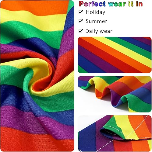 Miniatura 6 de E-Clover Juego de collar de perro del orgullo y coletero a juego LGBT+ Rainbow Dog Collars Bandanas ajustables para perros XS pequeños regalo para