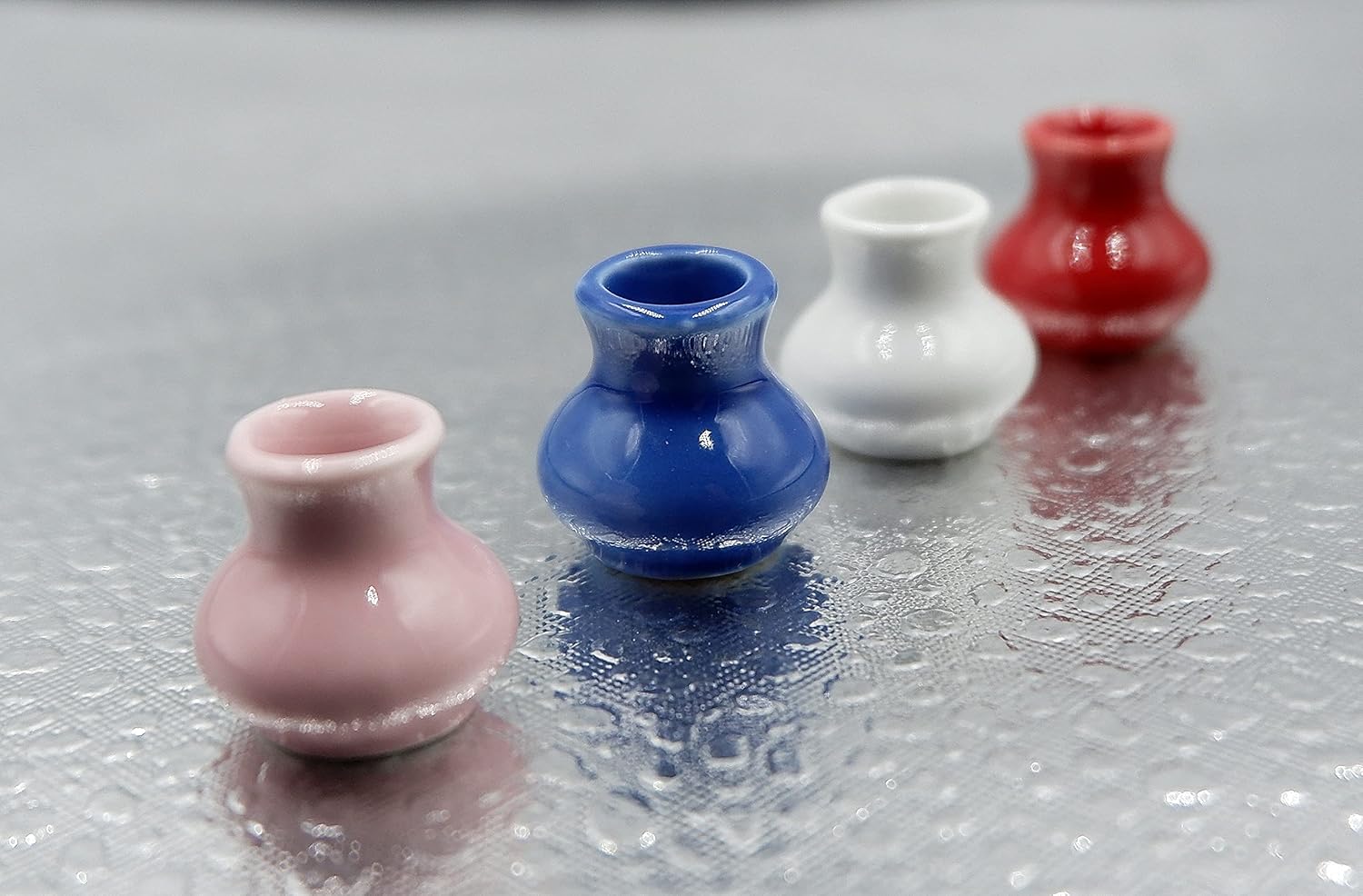 Hobby shop Mixed 4 Color Hand Paint Vases Dollhouse Miniatures Ceramic Garden Flower Supply