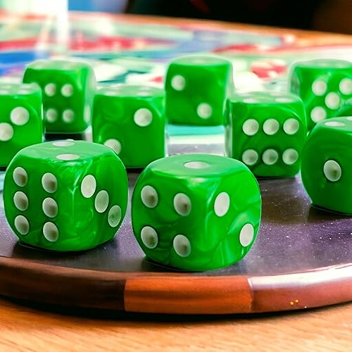 Vista 23 de Luck Lab Paquete de 10 dados D6 – Dados acrílicos para juegos de mesa y juegos de mesa RPG MTG DND (perla morado)