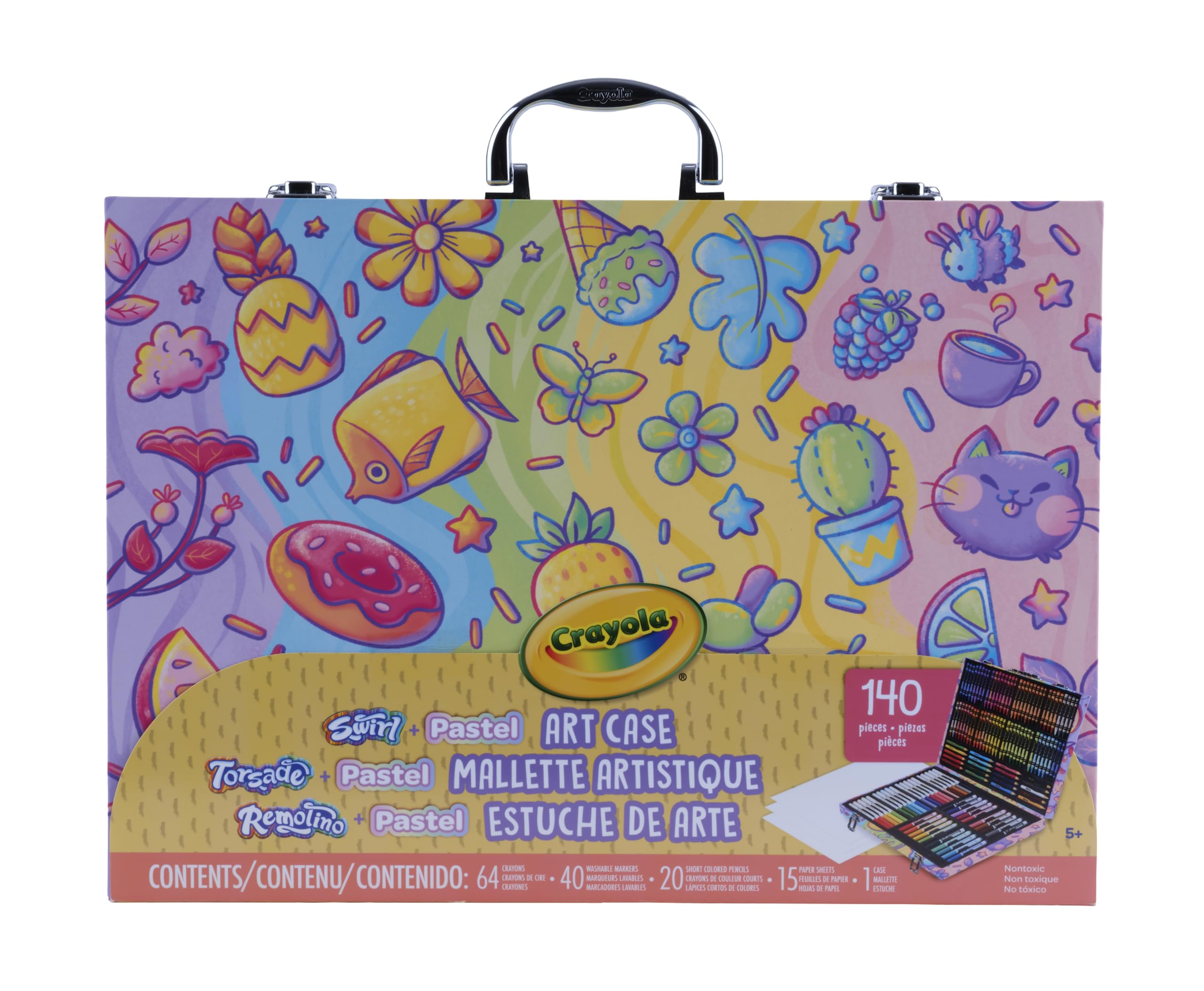 Crayola Art Kit with Swirl & Pastel Art Supplies, Includes Crayons, Markers & Colored Pencils, Arts & Crafts Activity Set, Gift for Kids, Ages 5, 6, 7, 8