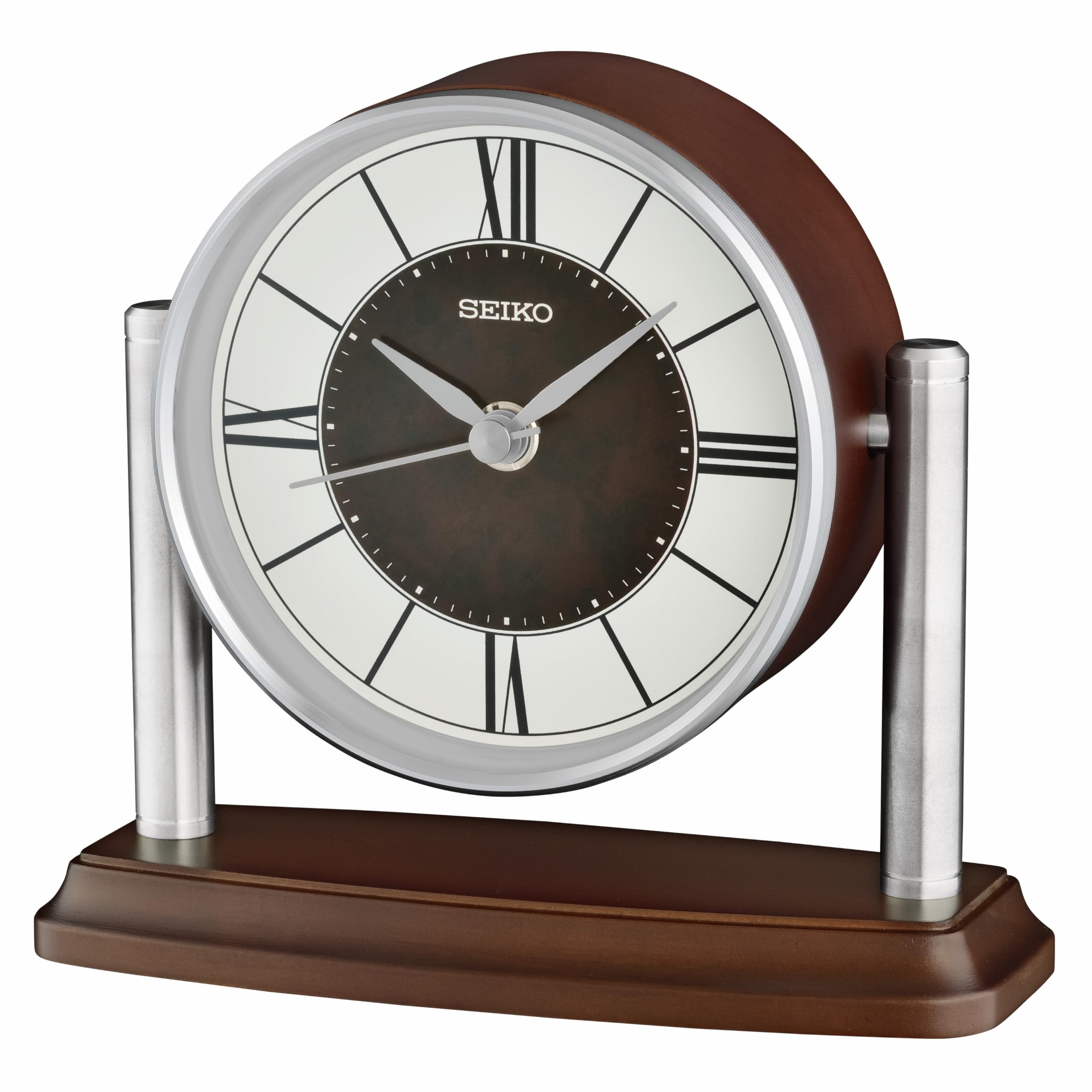 Amazon.com: SEIKO QXG159BLH Urban Desk and Table Clock, Brown, 7