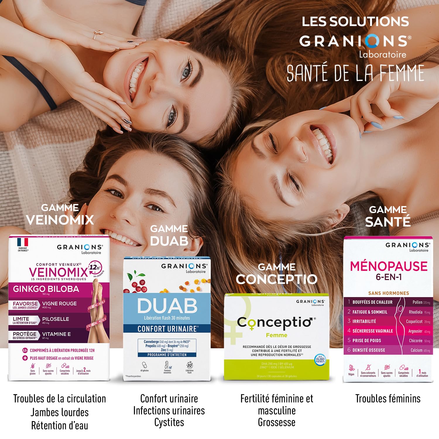 GRANIONS - MENOPAUSE 6-EN-1-3 MOIS | Menopause Bouffee de Chaleur et Poids - Ménopause Perte de Poids - Bouffees de Chaleur, Fatigue, Irritabilité, Perte de Poids, Densité Osseuse - 180 Comprimés
