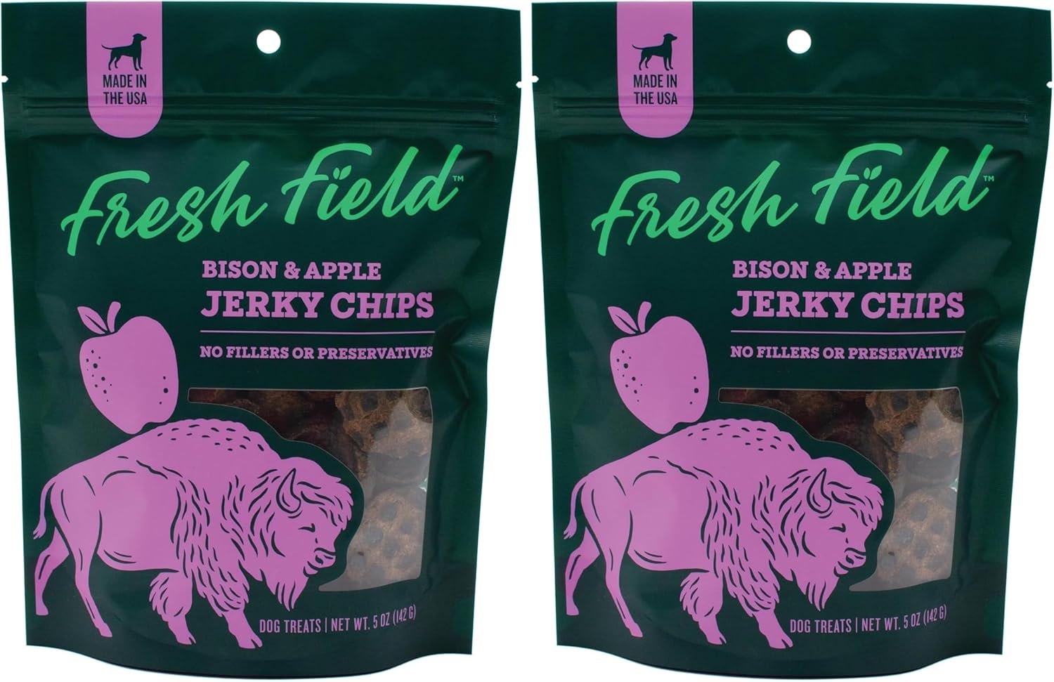 Fresh Field Salmon & Sweet Potato Jerky Chips, 14 oz – All-Natural Dog Treats, USA Made, Omega-3 Rich, Supports Health (Pack of 2)