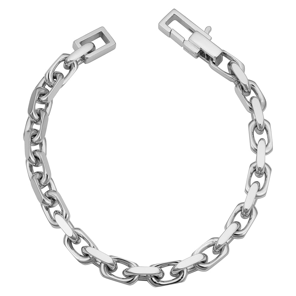 Amazon.com: Kooljewelry Mens Sterling Silver 6.6 mm Oval