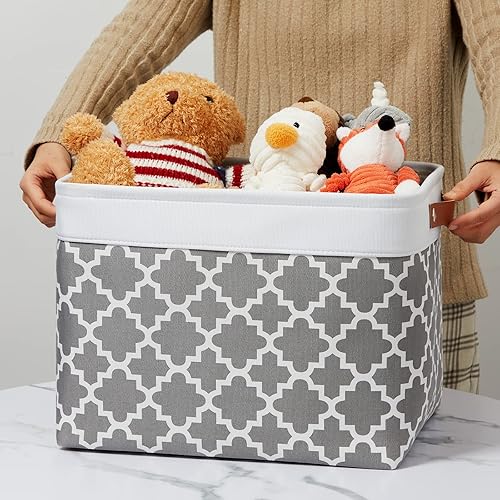 Vista 154 de DULLEMELO Canastas de almacenamiento pequeñas de 15 x 6 x 5.5 pulgadas, contenedores de almacenamiento de tela para tanque de inodoro