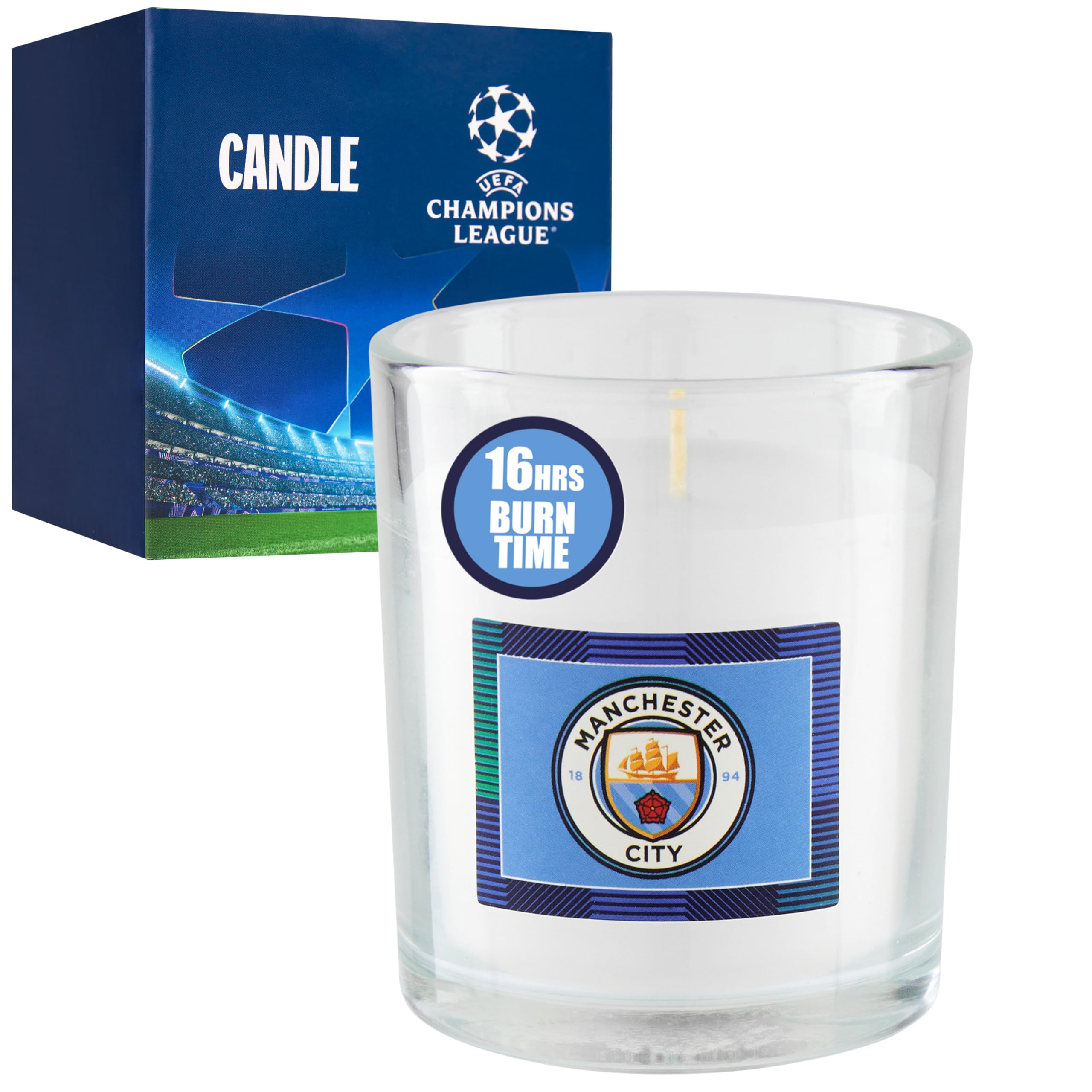 Manchester City F.C. Candle for Men Teenagers Jar Candle Unscented Home Decor Mens Bedroom Accessories Man City Supporter's Fathers Day