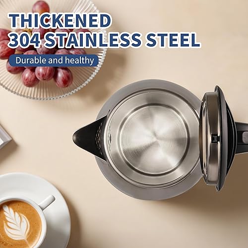 Miniatura 6 de Hervidor eléctrico de 700 W, 1.8 L, gran capacidad con luces LED y base giratoria de 360, apagado automático y protección en seco, ideal para el