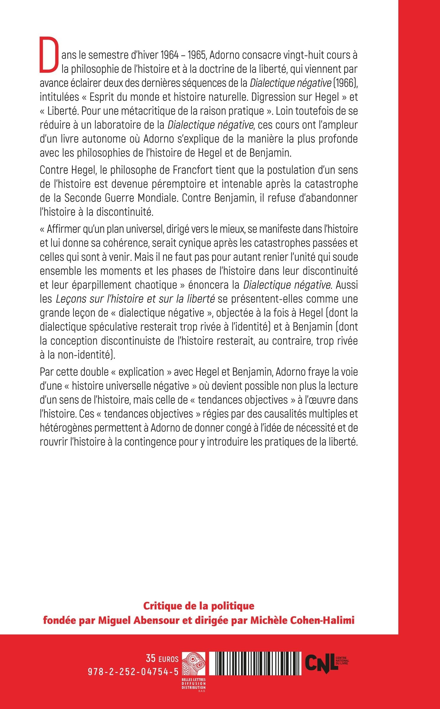 Leçons sur l'histoire et sur la liberté: (1964-1965)