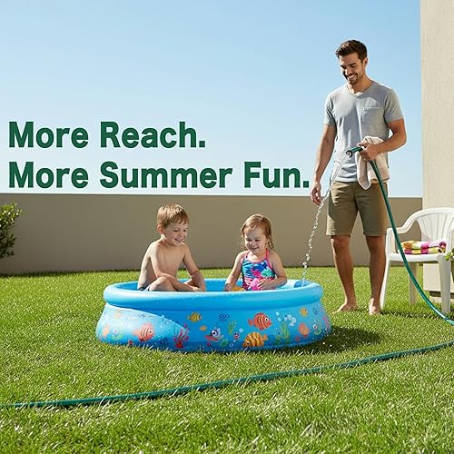 Miniatura 7 de Manguera de jardín de PVC flexible de 75 pies manguera de agua ligera de 12 pulgada con válvula de cierre y accesorios GHT de 34 pulgadas para