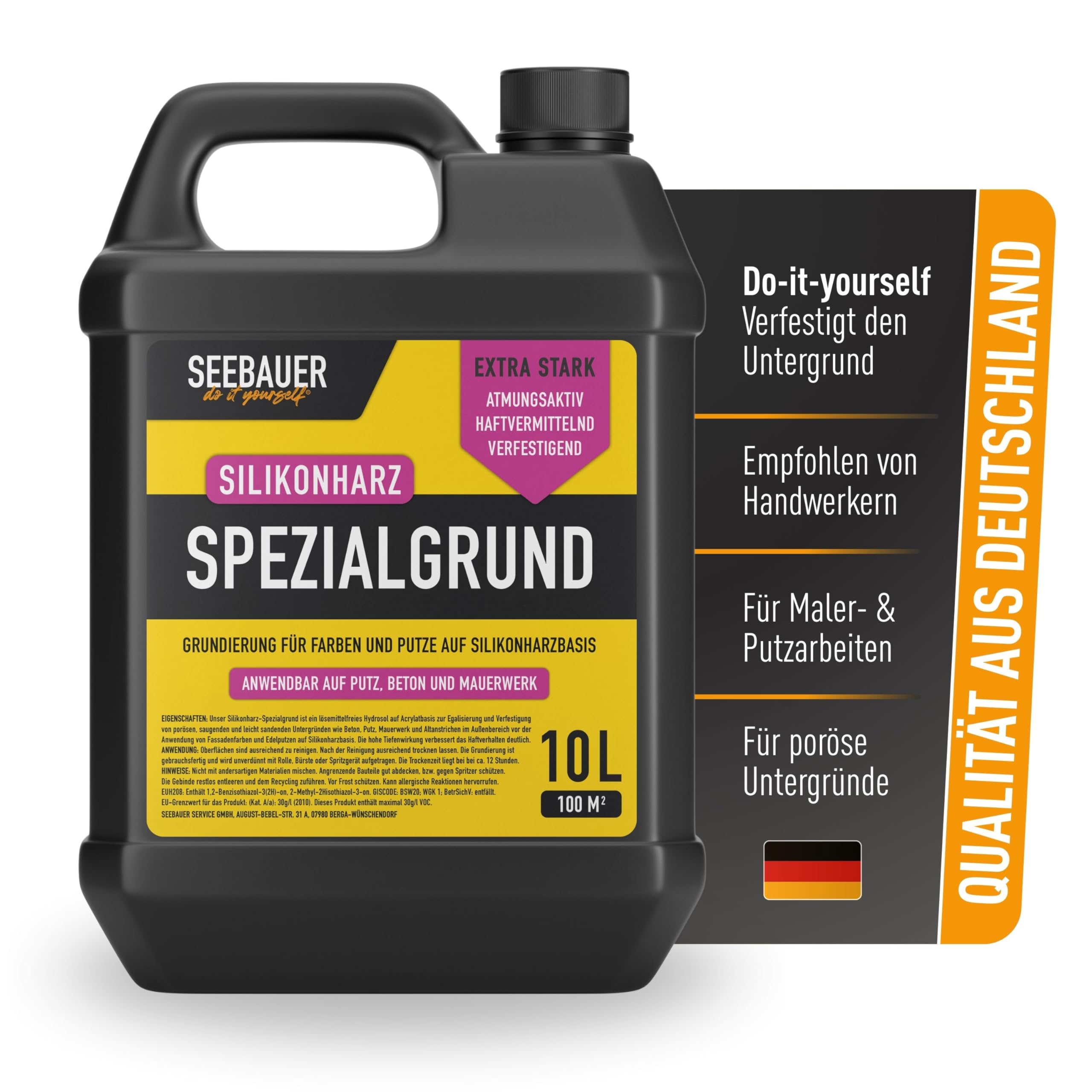 Silikonharz-Spezialgrund 10L - Grundierung für Fassadenfarben und Putze auf Silikonharzbasis