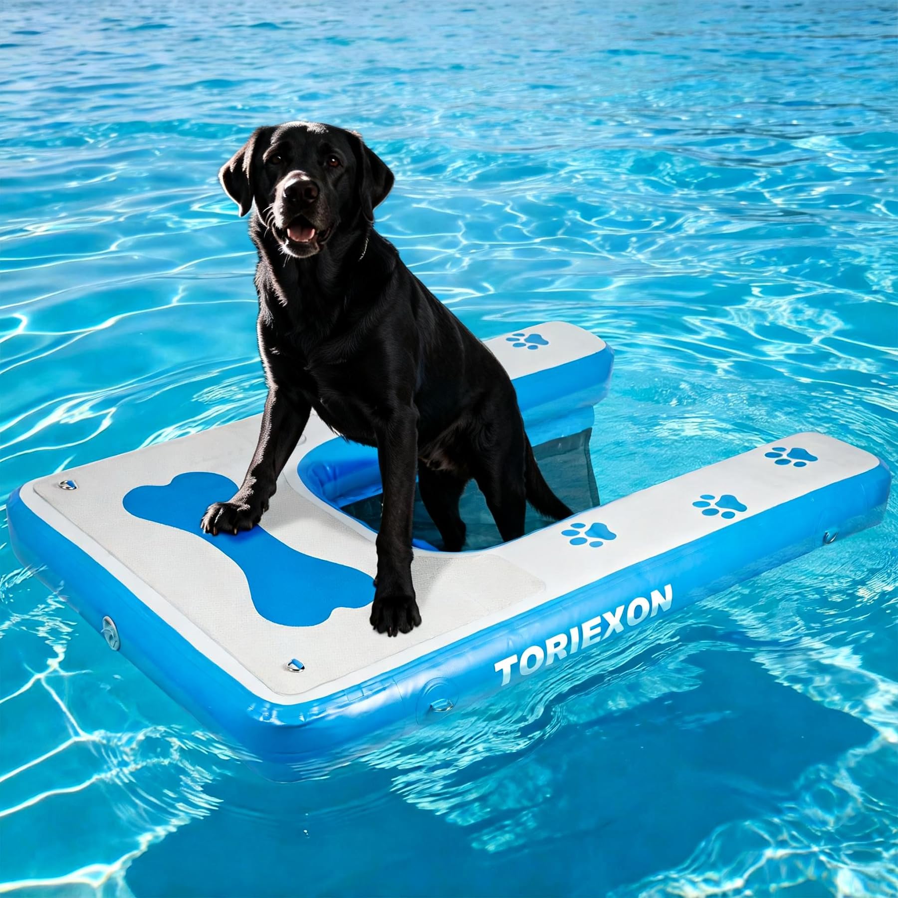 Photo 1 of Toriexon Inflatable Dog Boat Ramp 60"x40", Upgraded Pool Ramp for Dogs, Supports Up to 230 lbs, Stable & Durable Non-Slip Surface, Ideal for Pools, Lakes & Beaches