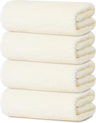Vista 39 de Tens Towels Paquete de 4 toallas de baño extragrandes de 30 x 60 pulgadas, 100% algodón, más grandes y ligeras, más rápidas de secar, súper suaves
