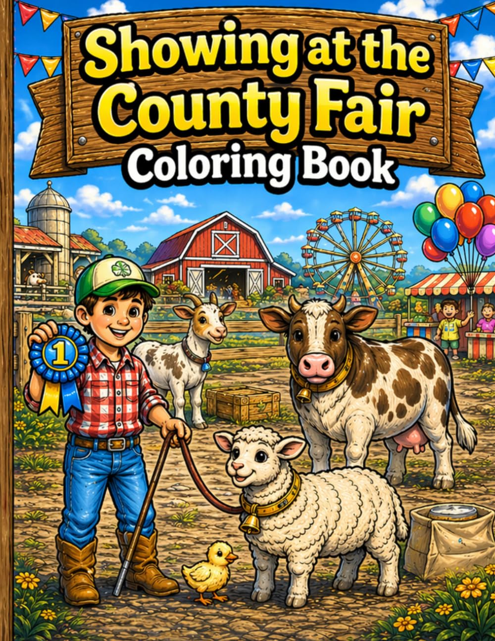 Showing at the County Fair Coloring Book: Farm Animals, Livestock, Care & Fair Fun: A Fun Farm-Themed Coloring Book Featuring Pigs, Goats, Horses, and More with Daily Care & Show Scenes