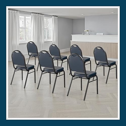 Miniatura 12 de OEF Furnishings OEF9200V Series - Sillas apilables tapizadas con respaldo de cúpula y asientos comerciales de primera calidad (paquete de 2, vinilo,