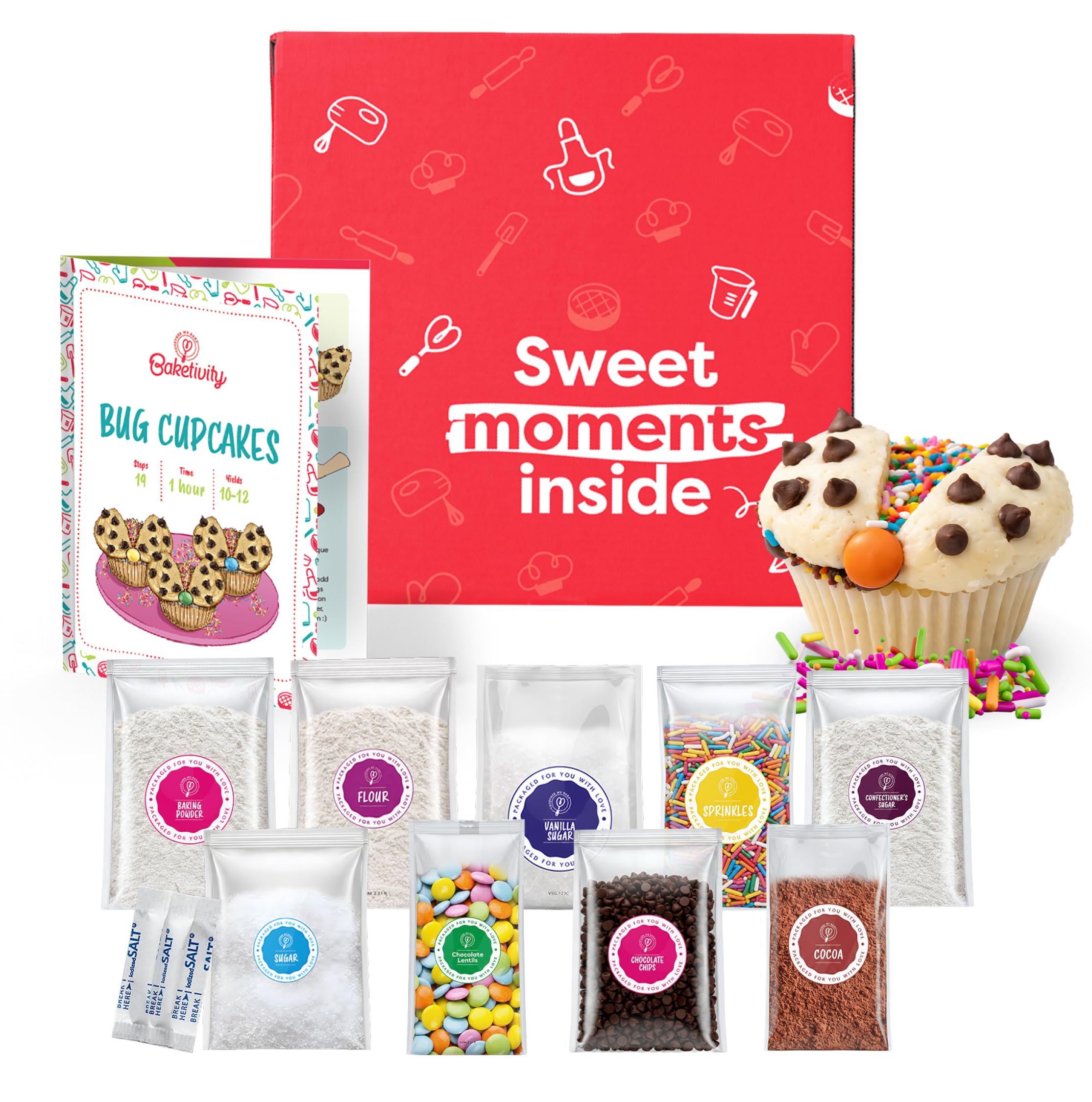 Kids Baking DIY Activity Kit - Bake Delicious Bug Cupcakes with Pre-Measured Ingredients – Best Gift Idea for Boys and Girls Ages 6-12