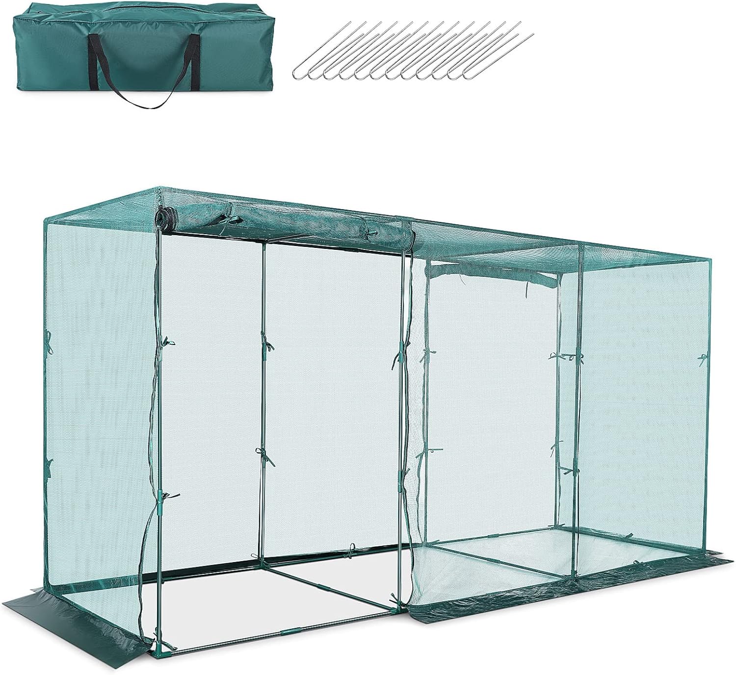 GROWNEER 12x4FT Crop Cage Plant Protection Tent with 12 Ground Staples, Plant