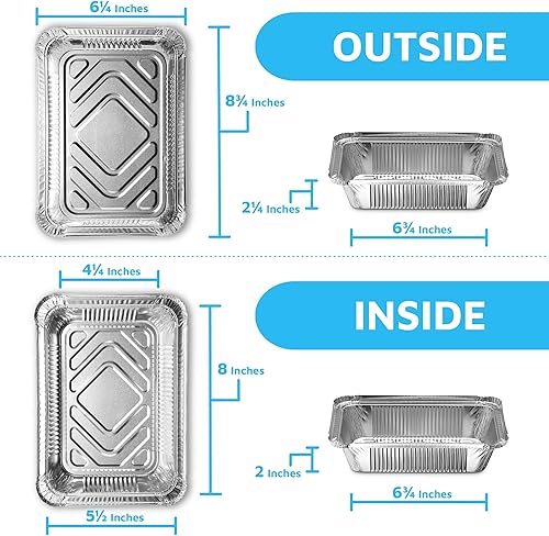 Miniatura 9 de Oblong charolas estilo tarteras desechables de aluminio Seguras para horno cocina almacenamiento y para recalentar por MontoPack