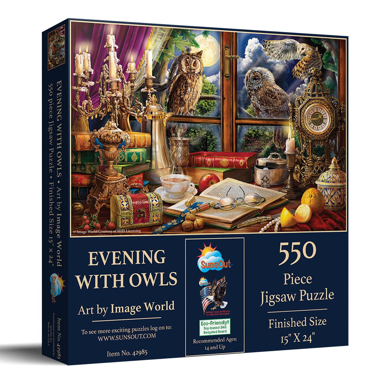Amazon.com: SUNSOUT INC - Evening with Owls - 550 pc Jigsaw Puzzle
