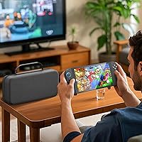 Vista 7 de daydayup Switch Carrying Case Compatible with Nintendo Switch 2, with 24 Games Cartridges Protective Hard Shell Travel Carrying Case Pouch for