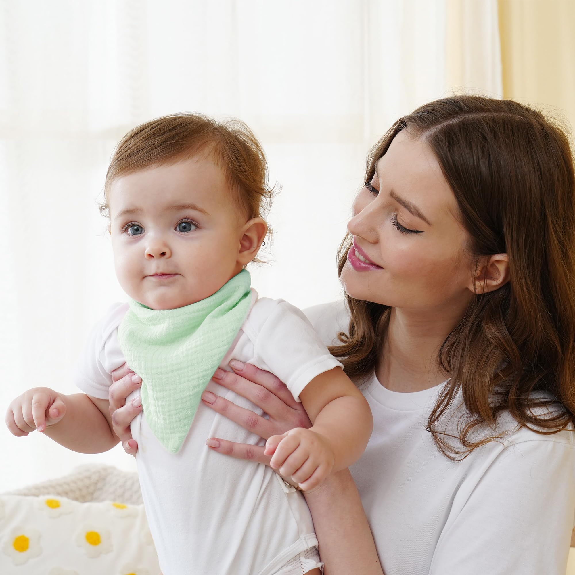 Baberos Bebe de Muselina Para Bebé, Pañuelo Triángulo Para el Cuello Del Bebé, Baberos Ajustables Para Niños y Niñas