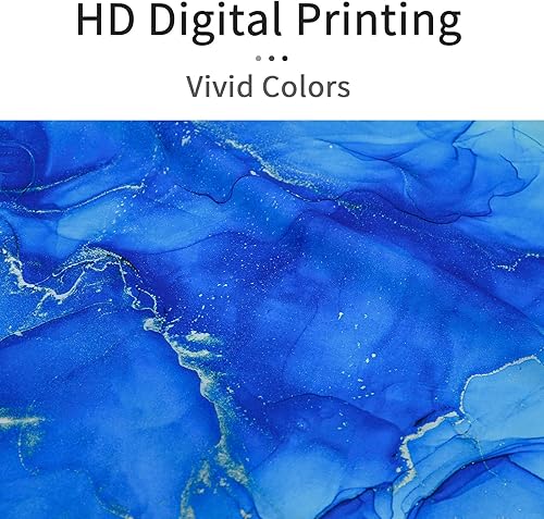 Miniatura 2 de Gibelle Cortina de ducha de mármol azul, cortina de ducha abstracta de tela azul real para baño, juego de cortina de ducha moderna de acuarela de