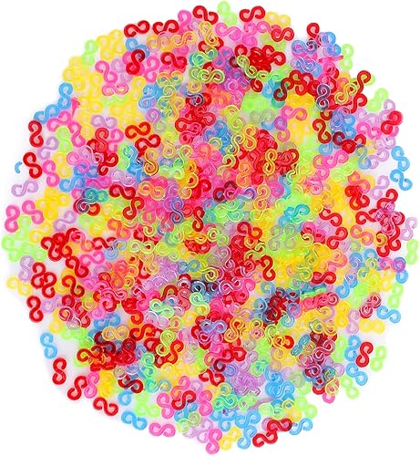 Miniatura 5 de Kit de recambios de 500 clips de banda de goma conectores de plástico clip para pulseras de telar manualidades exquisitos dispositivos juguetes para