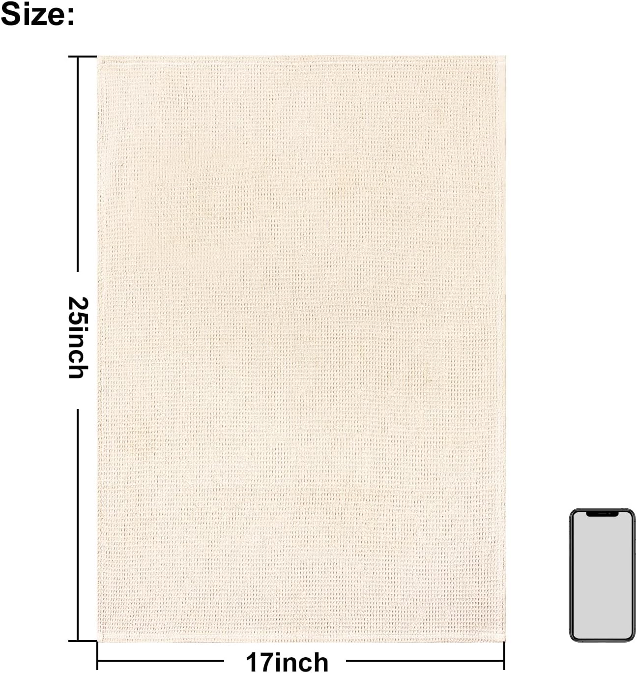 QUILTINA Dish Towels Set,100% Cotton Waffle Weave Kitchen Towels 6 Pack,17 x 25 Inches Dish Towels for Kitchen,Super Absorbent for Drying and Cleaning (Beige, Brown, Dark Grey) - Image 5