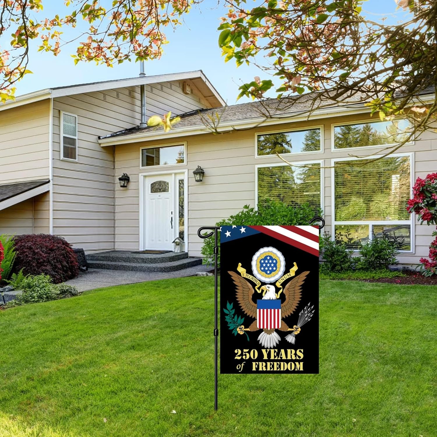 250 Year American Anniversary Garden Flag,Double-Sided Burlap,250th Anniversary Flag USA Patriotic Banner with Eagle Design,1776-2026 Commemorative,12x18 Inch,America 250 Freedom Flag - Image 7