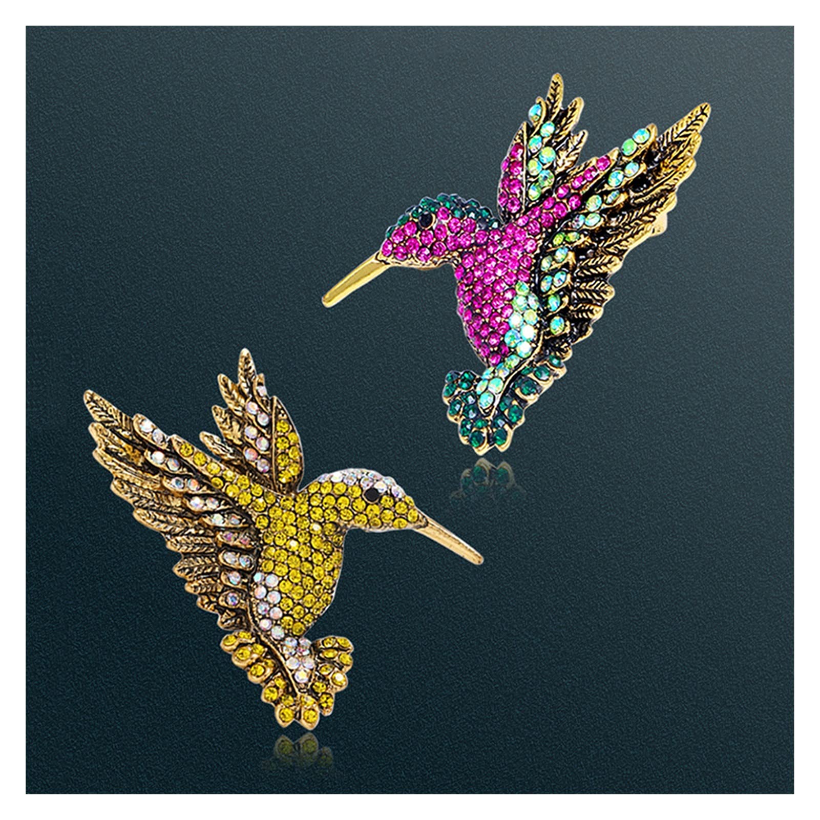 Brosche Brustnadel Kolibri Brosche Bunte Anstecknadel Strass Corsage Bekleidungszubehör Elegante Tierbroschen Modeaccessoires