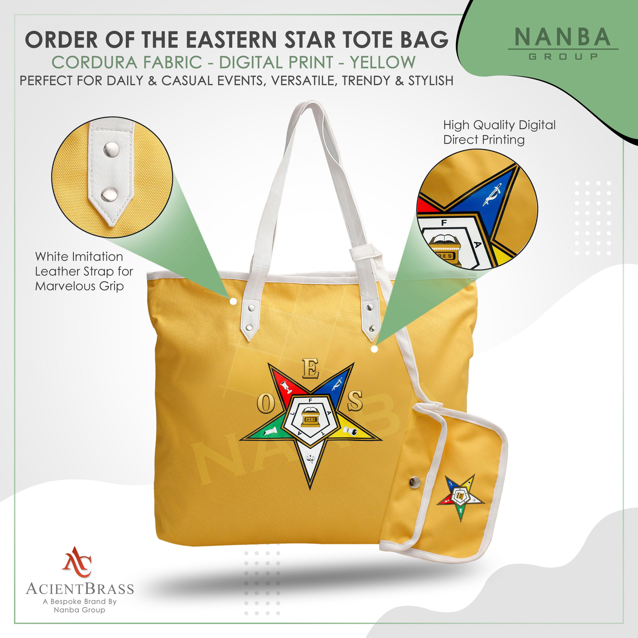 Order of the Eastern Star Tote Bag with OES Letters