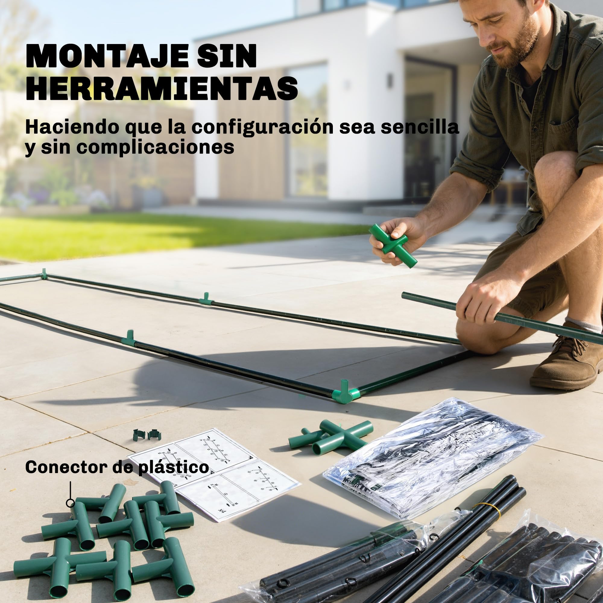 Outsunny Invernadero Pequeño de 3 Niveles, Invernadero de Exterior con 2 Puertas Enrollables, Marco de Acero y Cubierta de Plástico Anti-UV para Cultivar Plantas, Flores, 143x46x164 cm, Transparente