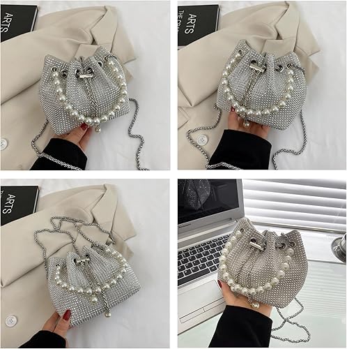Miniatura 6 de Elegantes bolsos de noche con diamantes de imitación para mujer, monederos brillantes para fiestas, bailes, bodas, salidas nocturnas, eventos